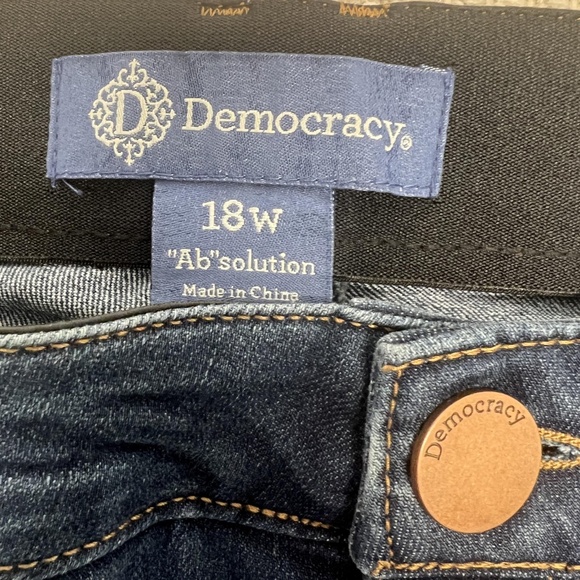 Democracy Jeans Womens 18W Blue Ab Solution Ankle Skimmer Curve Equality Stretch - Picture 7 of 13